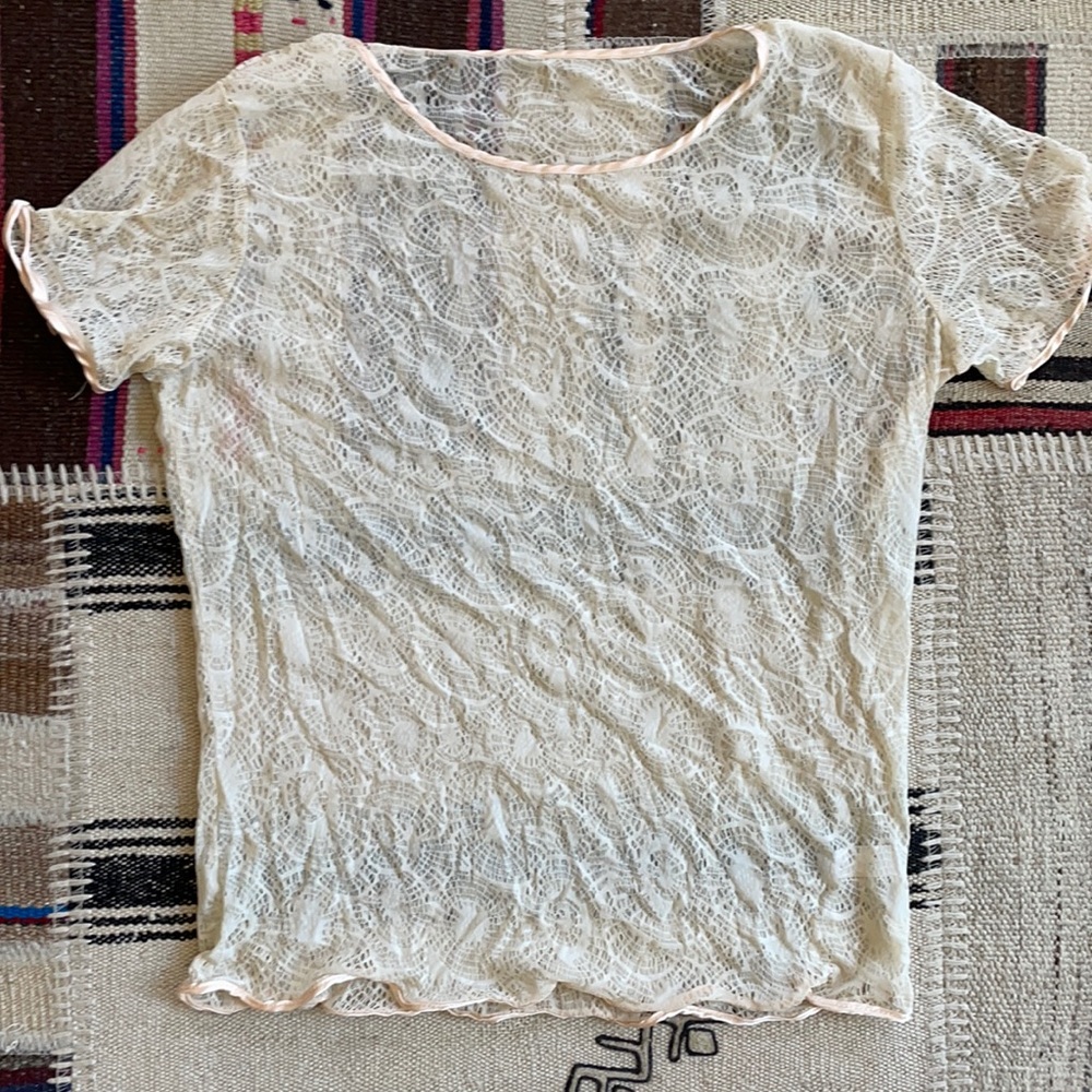 lace sheer shirt american apparel